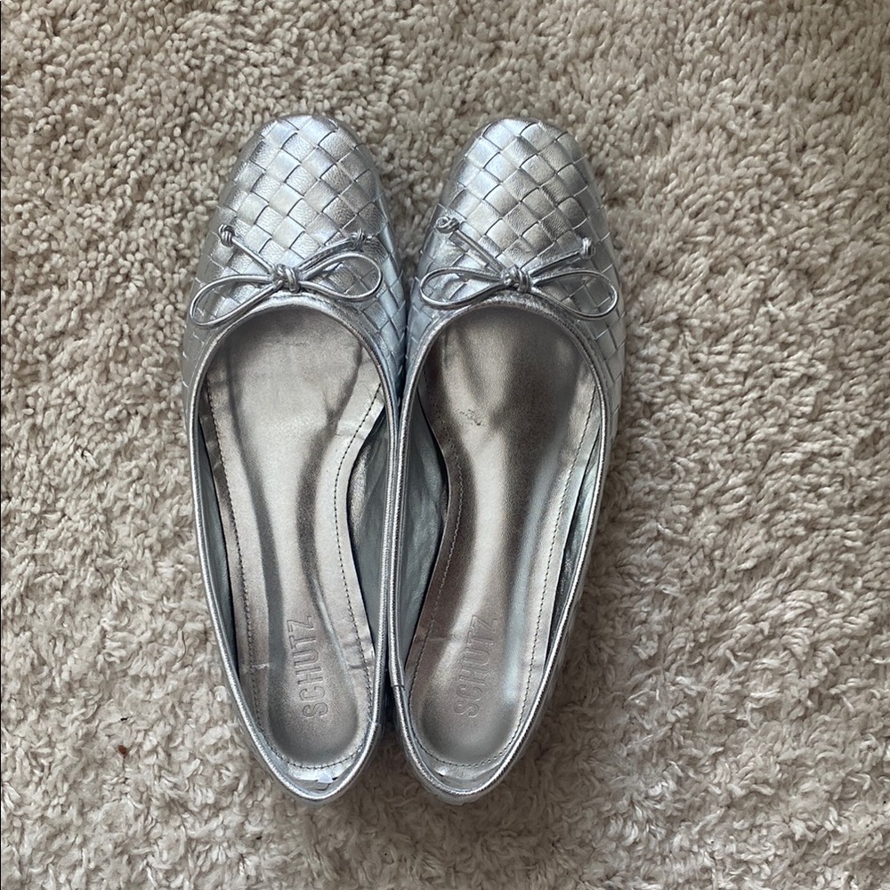 Sam Edelman Silver Quilted Ballet Flats